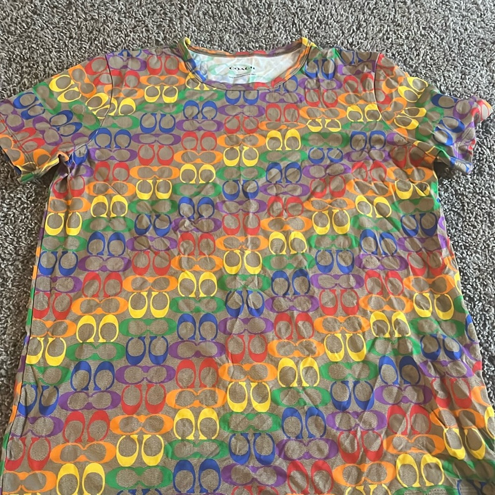 coach shirt, pride colors have matching belt sz42 bundled but can buy separate